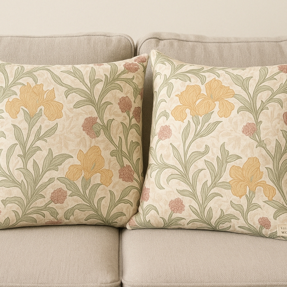 NWT 2 William Morris at Home Summer Iris Pillows – Reversible – 20x20